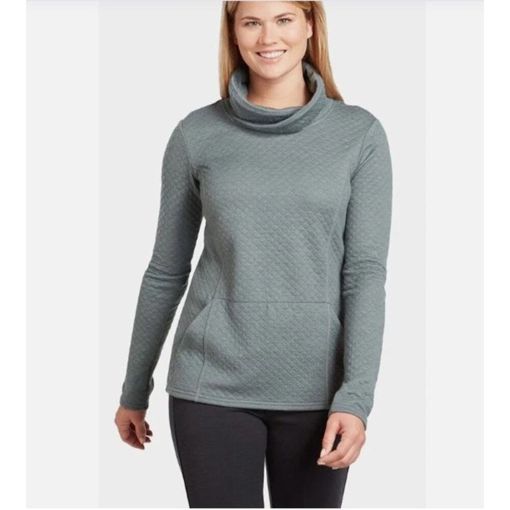 Kuhl Women's Quilted Cowl Neck Pullover - Slate Green